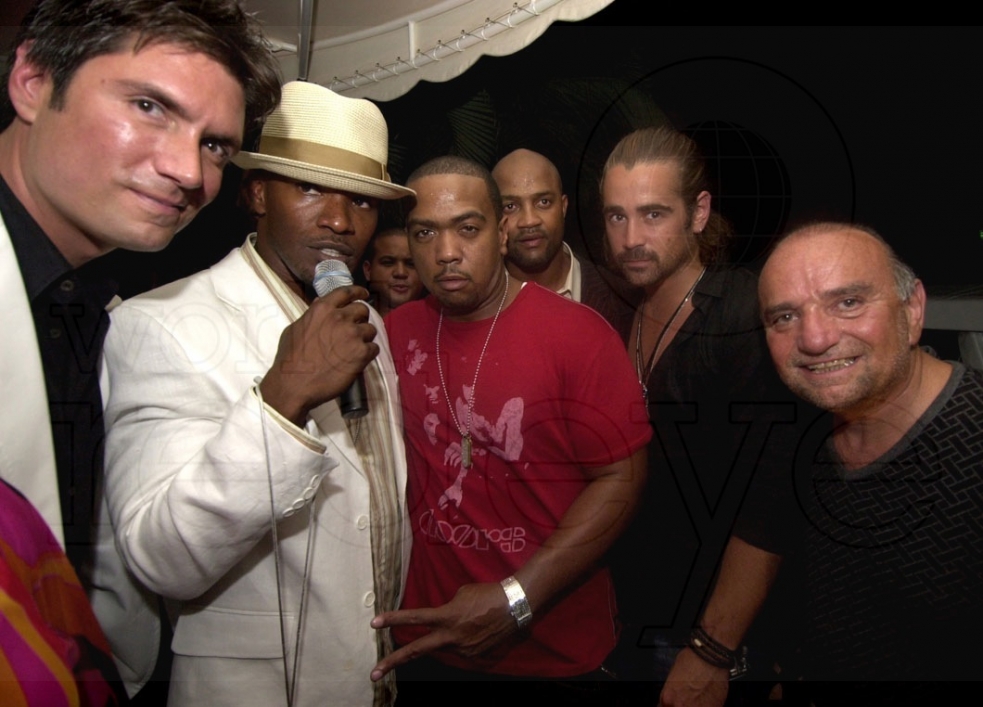 Louis Aguirre, Jamie Foxx, Timbaland, Colin Farrell, Jerry Powers, & friend