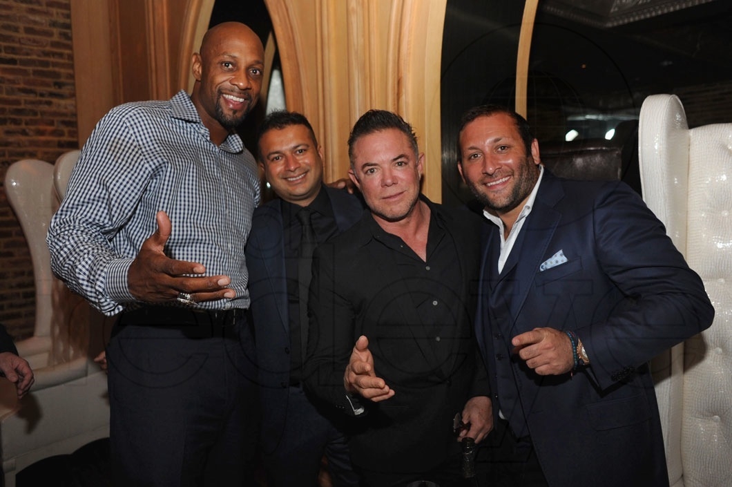 3-Alonzo Mourning, Kamal Hotchandani, Shareef Malnik, & Friend