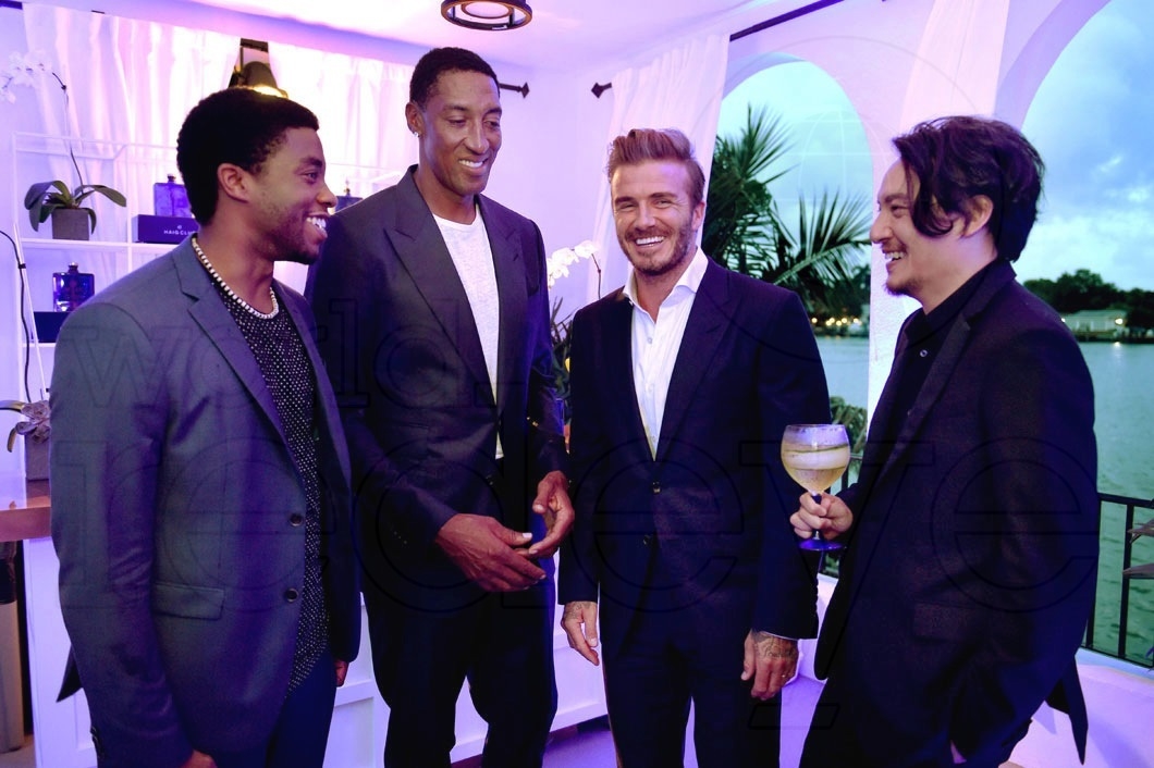 1-Chadwick Boseman, Scottie Pippen, David Beckham, & Chang Chen at HAIG CLUB Miami - HighRes