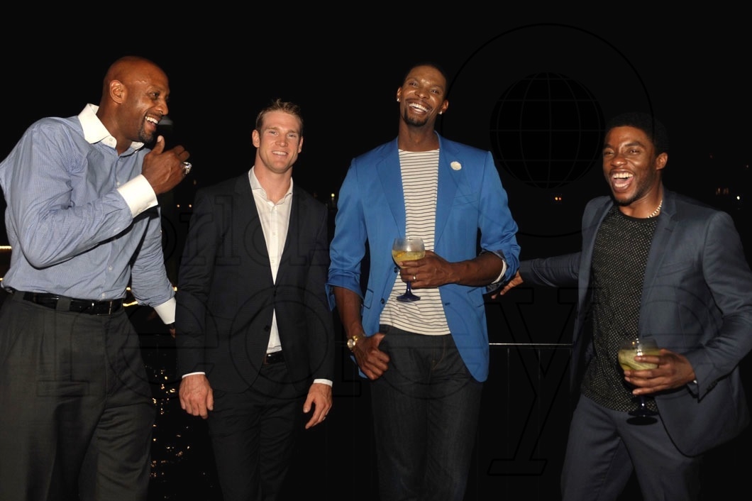 3-Alonzo Mourning, Ryan Tannehill, Chris Bosh & Chadwick Boseman at HAIG CLUB Miami