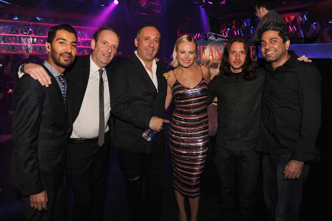 Ali Nassiri, Nicola Siervo, Antonio Martucci, Malin Akerman, Francis Cardinale, & Navin Chatani