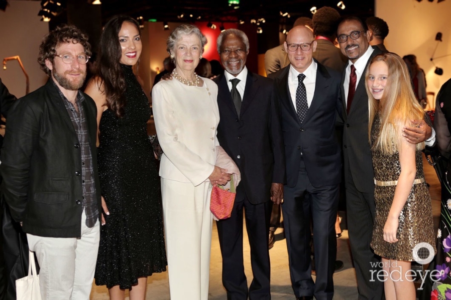 5-Dustin Yellin, Princess Alia Al-Senussi,Nane Maria Annan, Kofi Annan, Craig Robins, Michel Sidibe, & Katie Bernstein1