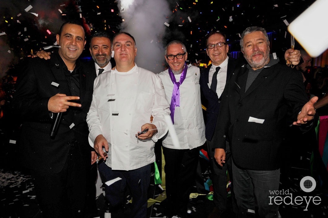 Sam Nazarian, Arash Azarbarzin, Jose Andres, Michael Schwartz, Bernardo Fort Brescia, & Philippe Starck